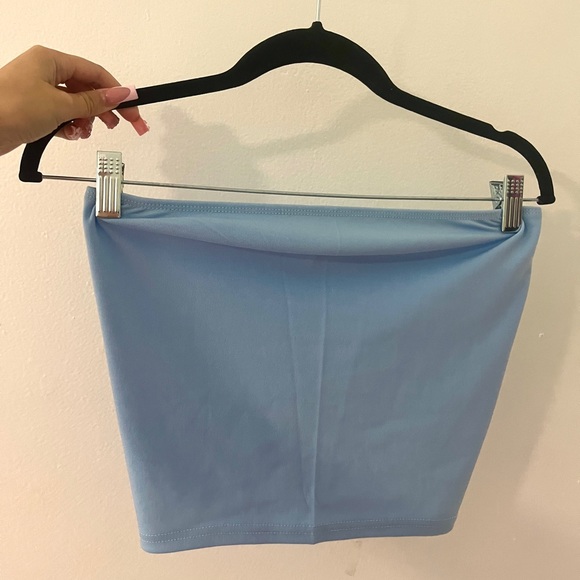 Blue Matching Set Solid Tube Top and Bodycon Skirt Brand New, Never Worn. - Picture 4 of 4